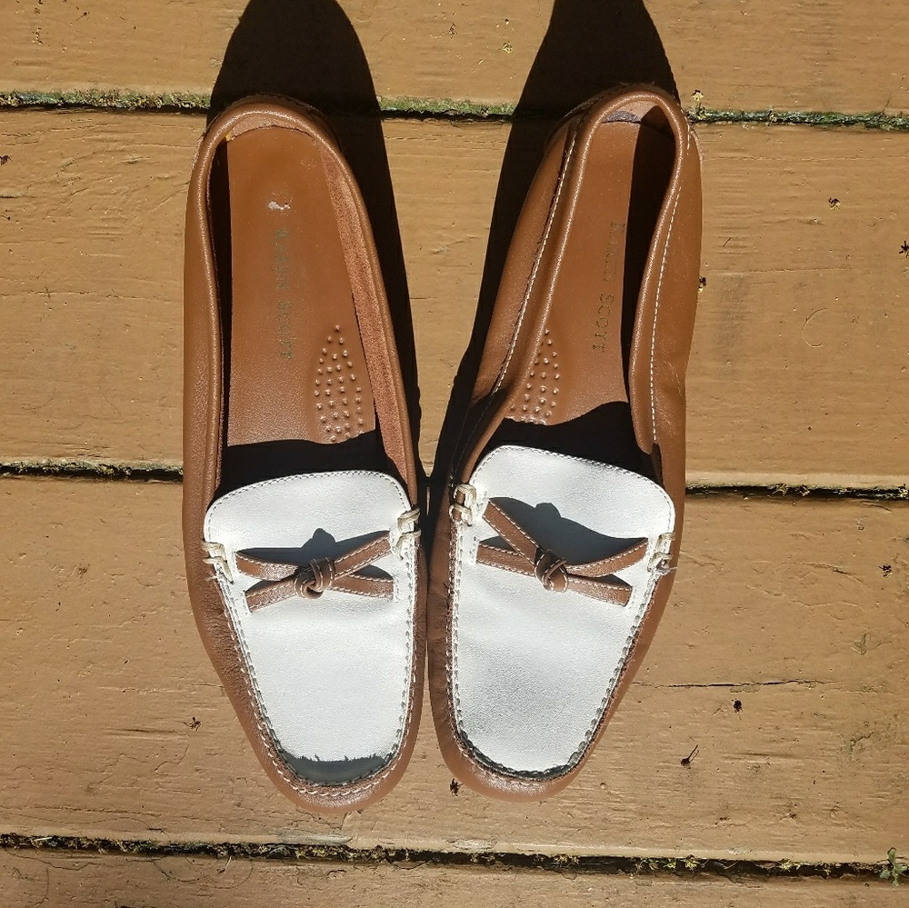 Karen Scott Brown and White Loafers